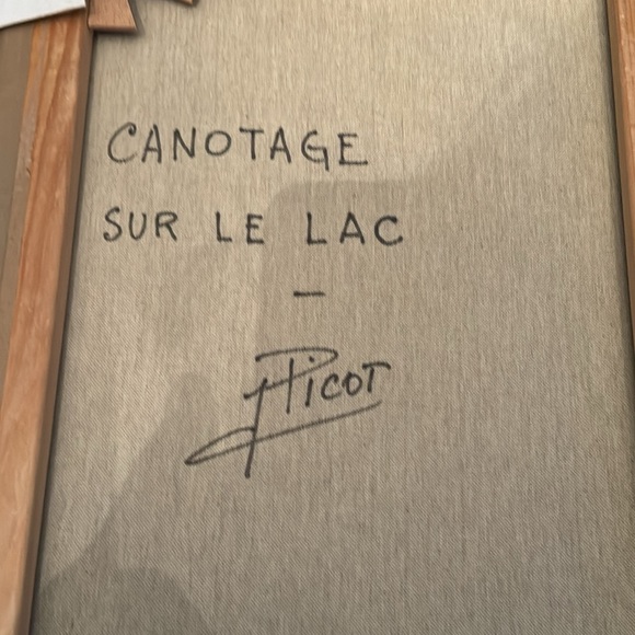 - Jean Claude Picot Signed gallery canvas Oil painting Canotage Sur Le La… - Picture 4 of 6